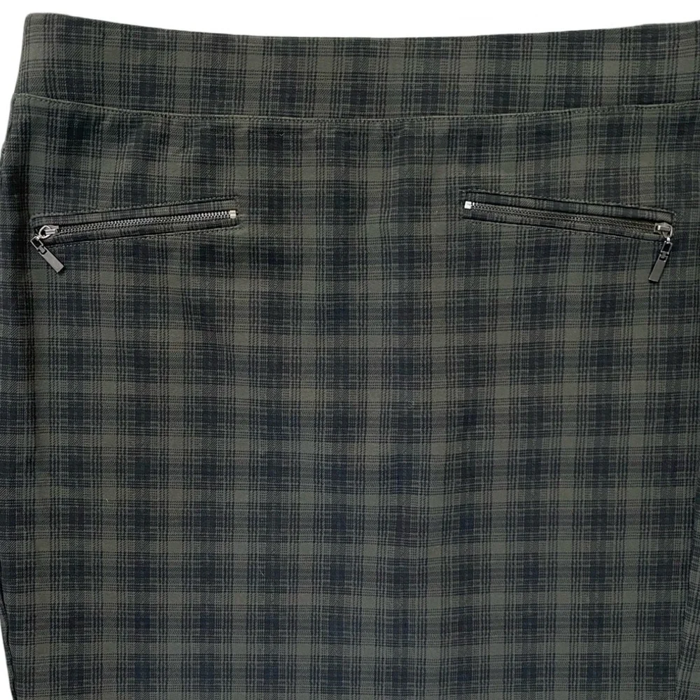 Liverpool Jeans Rina Black Olive Zipper Detail Pencil Skirt Size 16/33